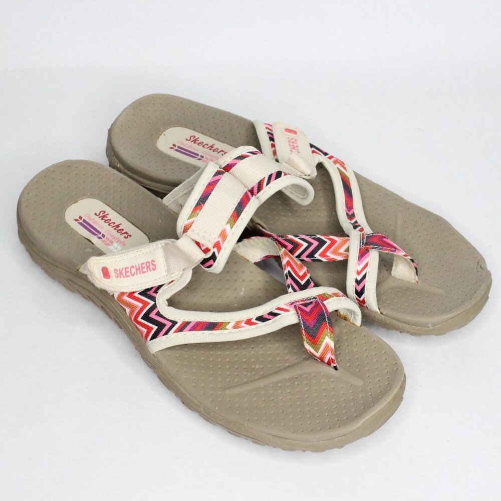 Skechers Womens Outdoor Lifestyle Sandals  Reggae Zig Swag Gray Aztec Pink Sz 11